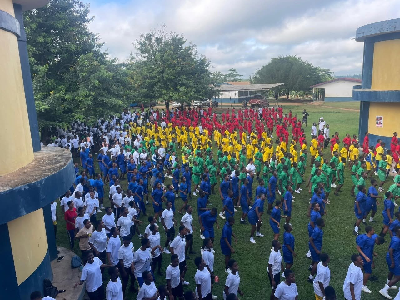 Students gathered at Ayirebi Senior High School